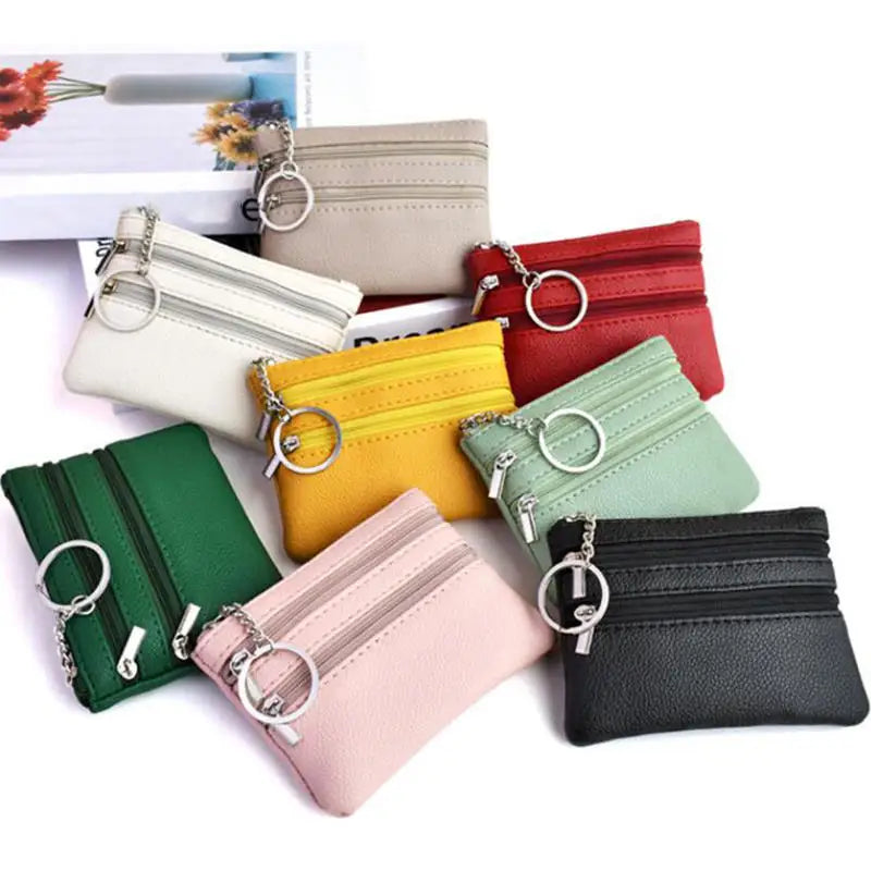 Monedero de Cuero PU 2025 Nuevo con Llavero, Monedero Impermeable con Cremallera, Resistente al Desgaste, Tarjetero para Hombre