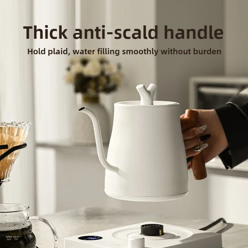 Tetera eléctrica con cuello de cisne de 1000W, cafetera de acero inoxidable 304 de 1000ml, pantalla LED de temperatura inteligente para café y té