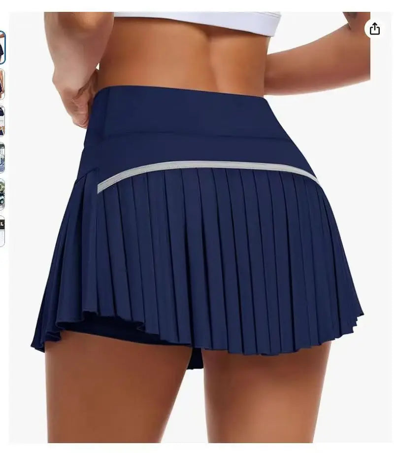 Faldas de tenis gimnasio Golf correr faldas pantalón plisadas de talla grande coloridas mujeres S-XXL deportes Fitness faldas pantalón de cintura alta con bolsillo