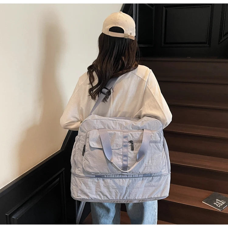 Bolsas de viaje Oxford con cremallera a la moda, bolsos sencillos de gran capacidad para mujer, gran oferta 20220, bolsas de viaje portátiles con hilo de coser