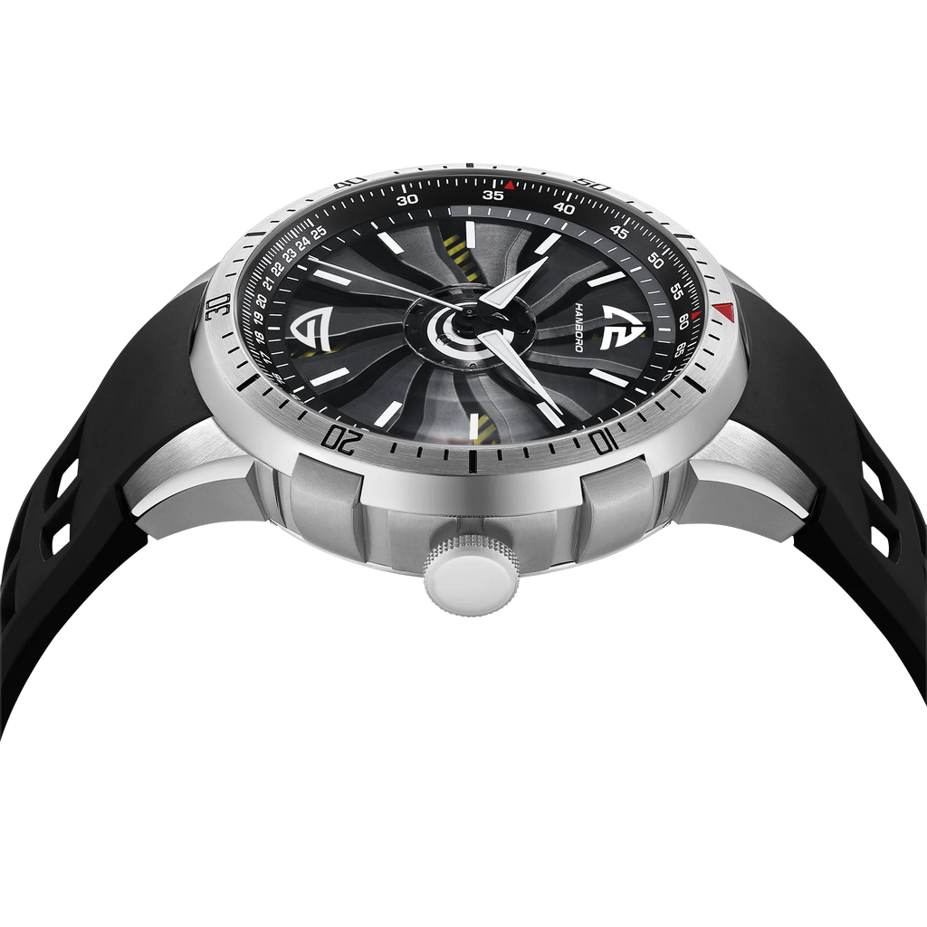 Reloj mecánico con volante ahuecado de HANBOROMen, reloj impermeable luminoso personalizado completamente automático