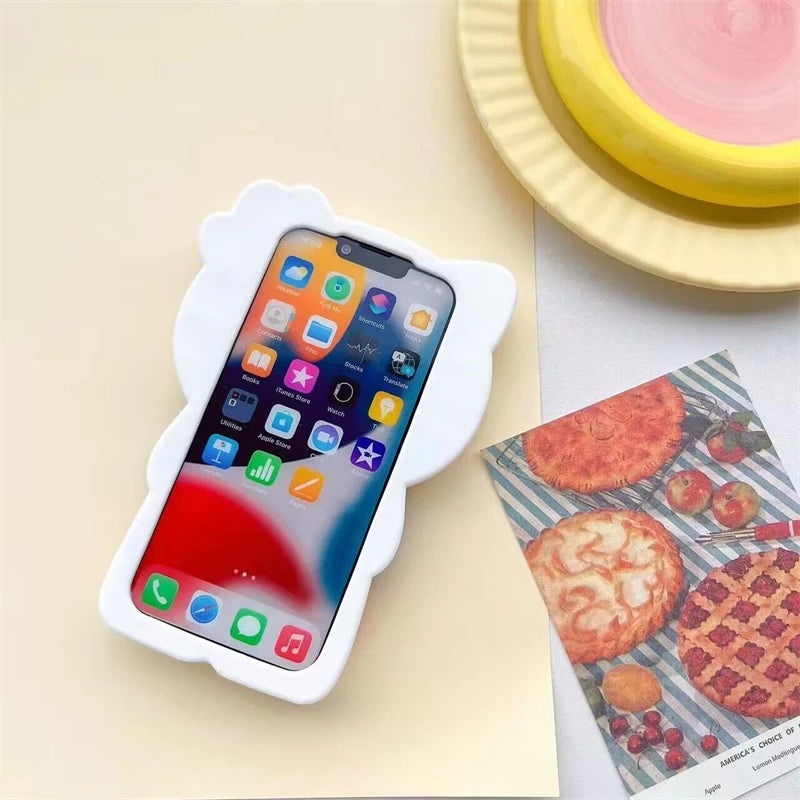 Funda de Silicona Suave con Diseño 3D de Hello Kitty de Sanrio para iPhone 17 16 15 14 13 12 Pro Max 11 Xs XR 7 8 Plus SE