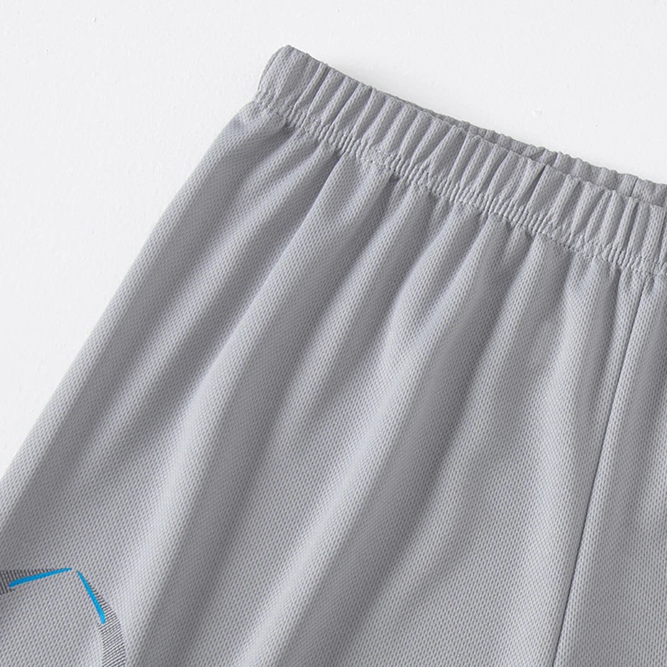 Conjunto de manga corta para hombre de las cuatro estaciones, camiseta estampada de secado rápido para deportes juveniles, Fitness, correr, cómodo e informal, 2 piezas