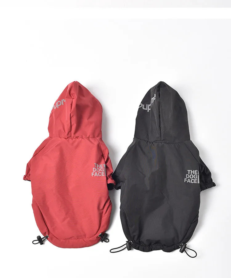 Ropa reflectante para mascotas, abrigo cálido impermeable para perros, chaqueta con capucha de algodón, cara de perro, ropa para perros pequeños, otoño e invierno