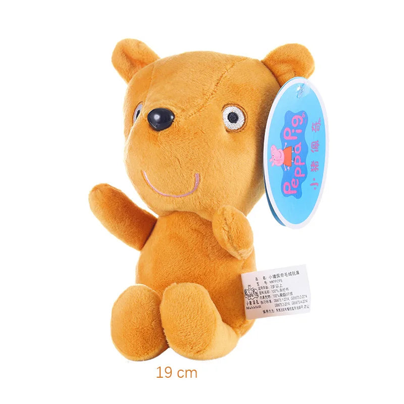 Peppa Pig-muñeco de peluche de Peppa Pig para niños, juguete de alta calidad de 19CM, oso de peluche de dinosaurio, figura de Anime suave, regalos de cumpleaños para niños