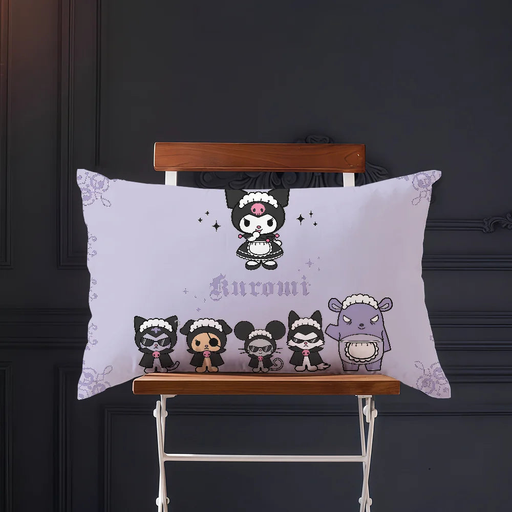 Funda de cojín My m-Melody dibujos animados rectángulo divertido lindo SRO funda de almohada hogar sofá sala de estar cafetería k-kuromi funda de almohada