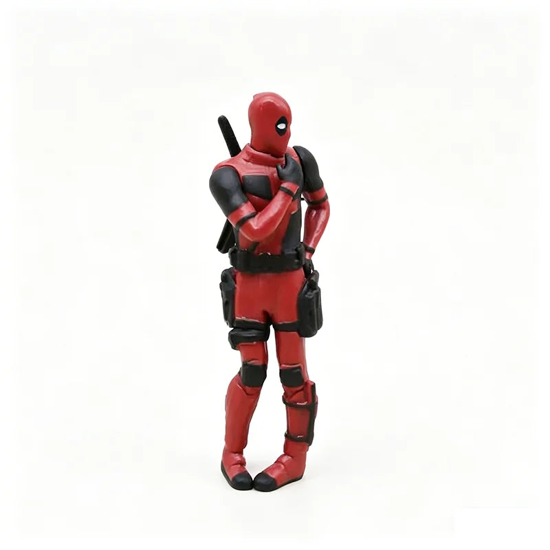 6 muñecos de acción nuevos de Deadpool y Wolverine, figura de Deadpool, modelo sentado, muñeco de los X-Men, colgante para coche, accesorios para coche, juguete para niños, regalo.