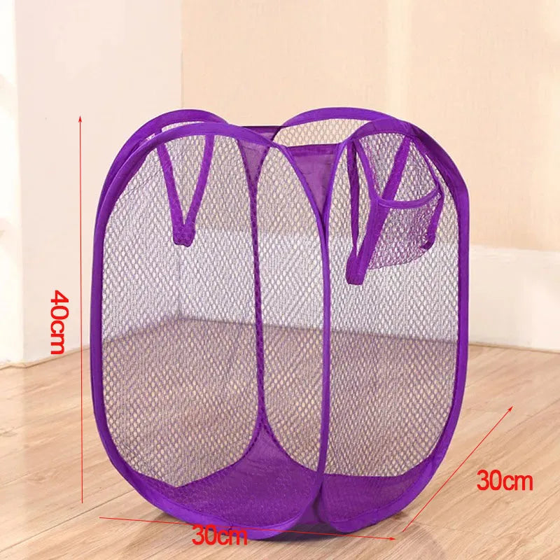 Cesta de lavandería de malla, cesta de almacenamiento pequeña y plegable para sala de estar, dormitorio, cambio de ropa, portátil, para viajes de negocios