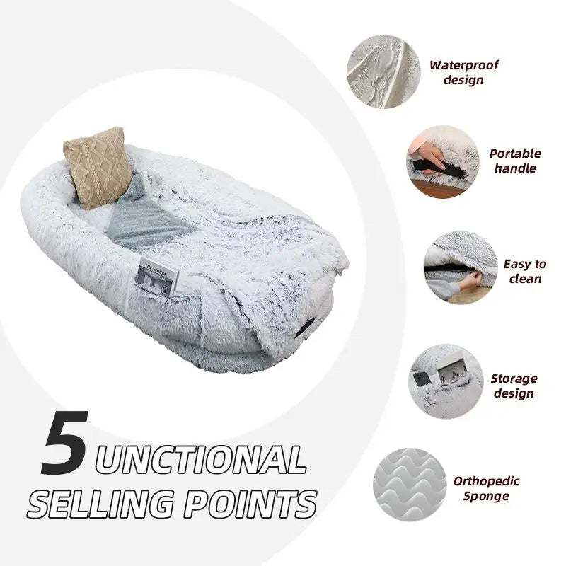 Cama gigante para perros para humanos, cama de esponja de felpa para humanos y perros, colchón informal tanto para humanos como perros.