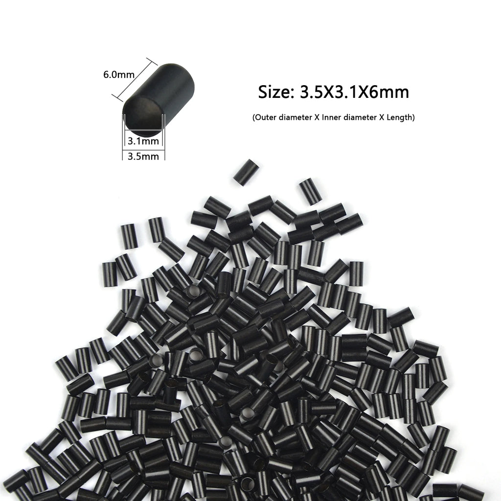 1000 Uds tubos de cobre Micro enlaces anillos para extensiones de cabello humano 3,5*3,1*6mm Micro cuentas de cobre
