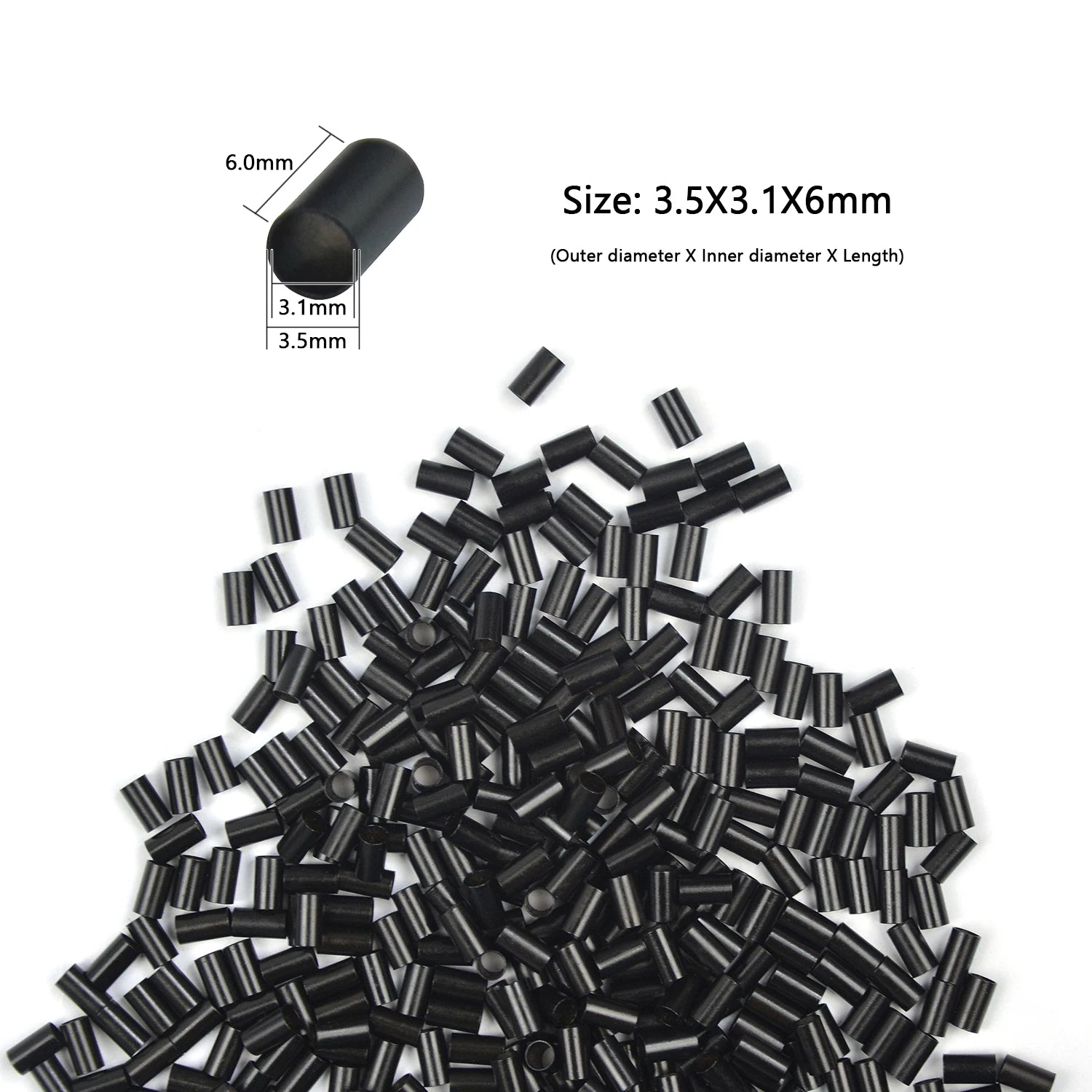 1000 Uds tubos de cobre Micro enlaces anillos para extensiones de cabello humano 3,5*3,1*6mm Micro cuentas de cobre
