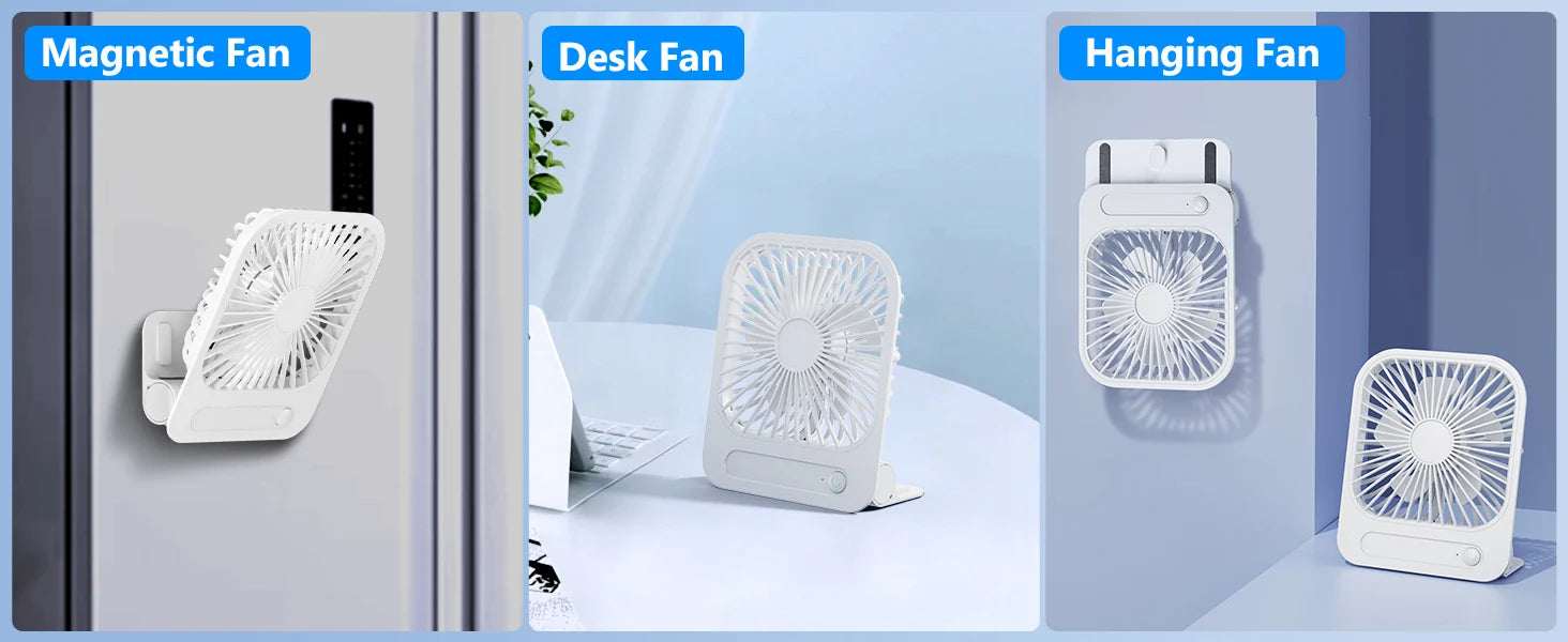 Potente ventilador de pared para inodoro Eary, recargable por Usb con ventilador de refrigeración magnético de viento de 1200mAh y 3 velocidades, ventilador de ventilación portátil para el hogar