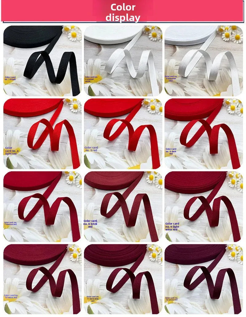 Cinta de encuadernación de borde de tejido liso de poliéster colorido, cinturón de tela de nailon, cinturón de lona con borde en rollo, corbatas para artículos para el hogar