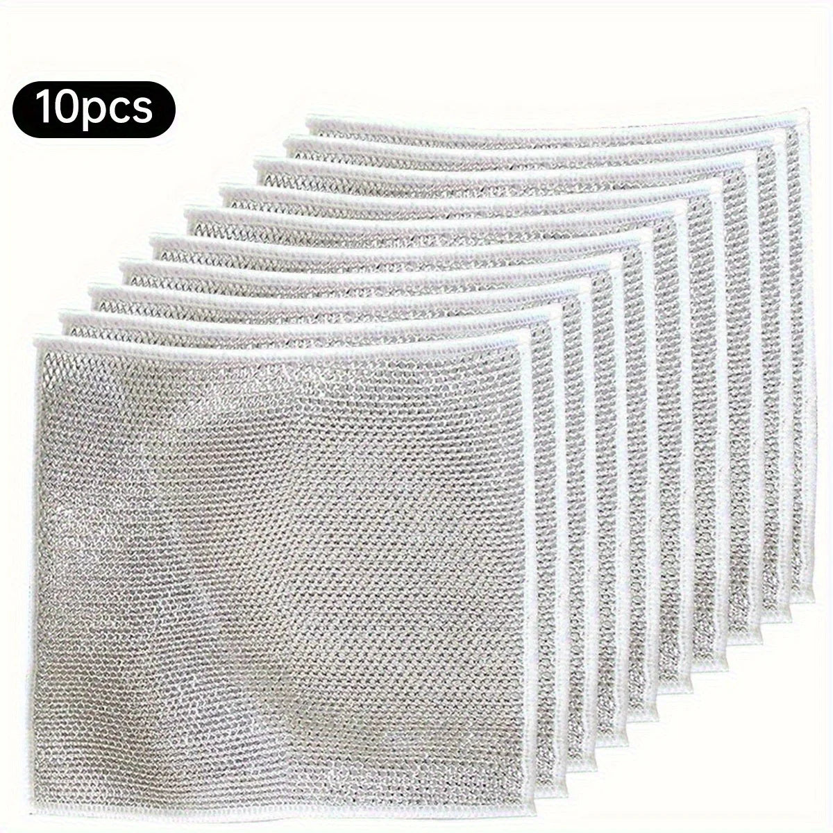Paño de limpieza metálico multifuncional, paño de cocina metálico ampliado, utilizado para metal, cocina y utensilios de mesa, 5/10/20 piezas.