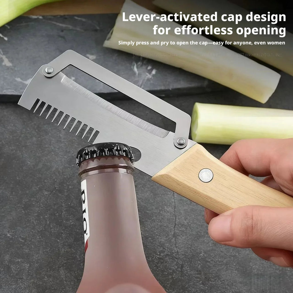 Nuevo Cuchillo Pelador Ergonómico 2026 con Mango de Madera, Pelador de Verduras de Acero Inoxidable con Mango de Madera, Pelador 2 en 1 para Frutas y Patatas