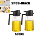 Botella pulverizadora de aceite en aerosol de plástico 2 en 1, 500ml, dispensador de aceite en aerosol, tarro de aceite, vinagrera, barbacoa, cocina, hornear, asar, Picnic, herramienta de cocina