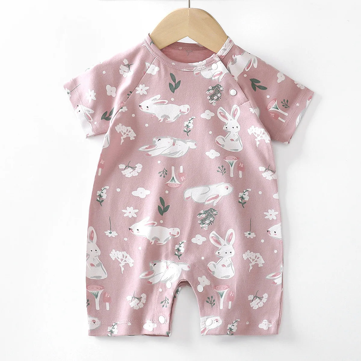 Monos de dibujos animados para bebé, mono de algodón transpirable de verano de manga corta para recién nacidos, niños y niñas, ropa para gatear