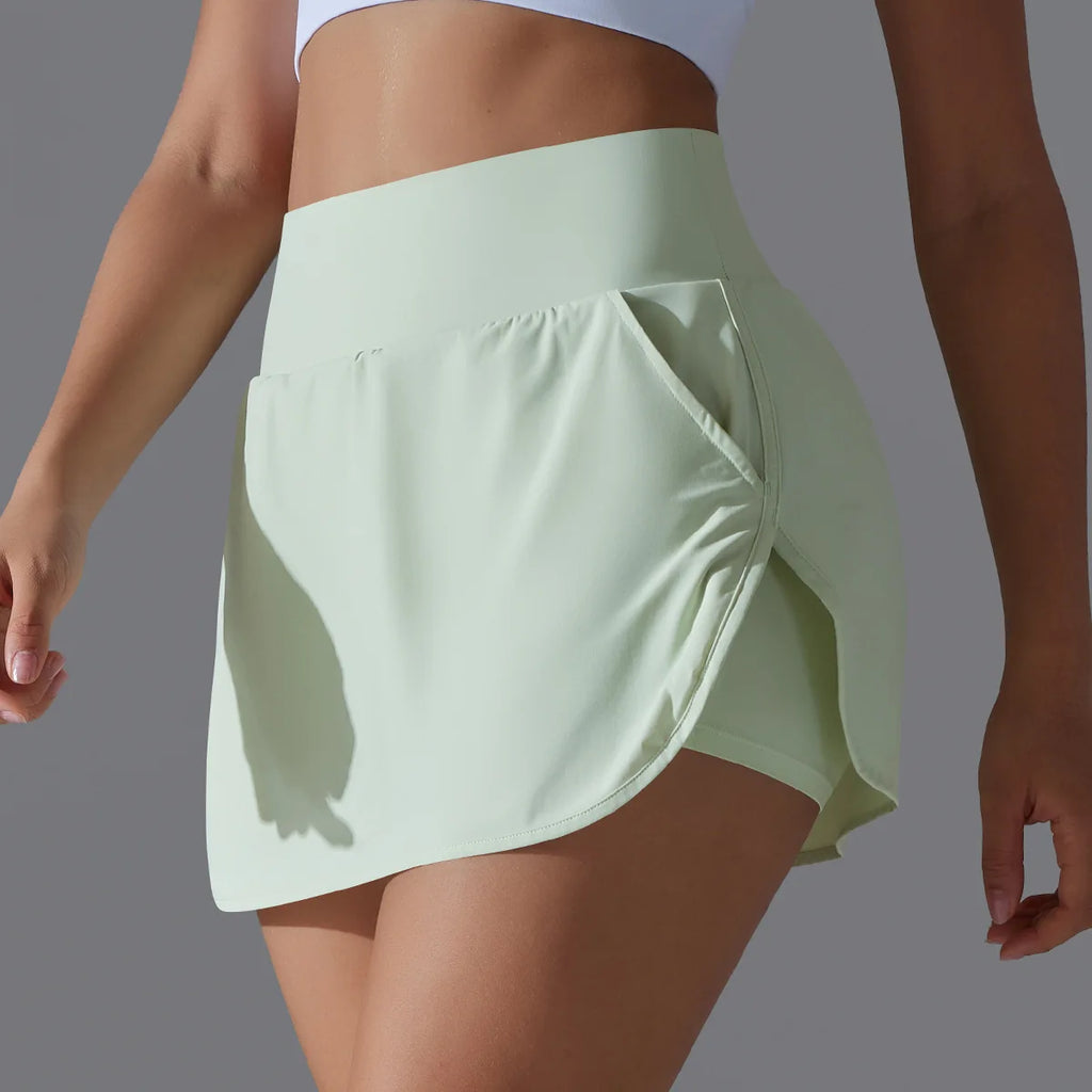 Falda Deportiva de Yoga para Mujer 2 en 1, Falda de Tenis y Bádminton con Pantalones Cortos, Cintura Alta, Transpirable, Falda Deportiva para Fitness, Golf y Atletismo