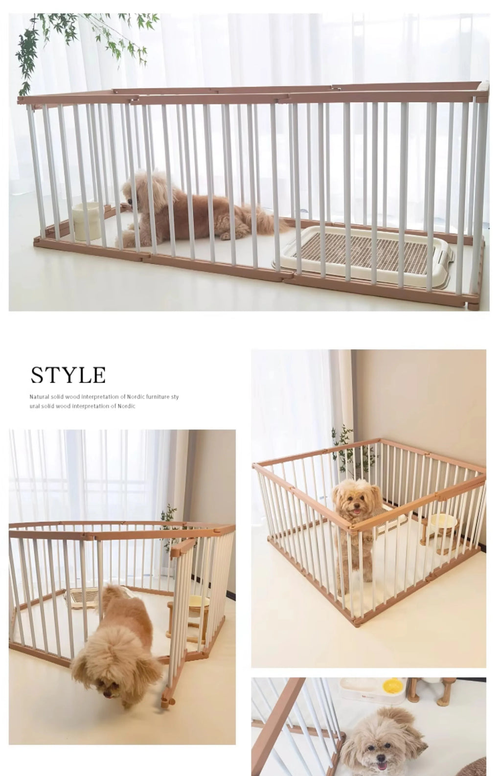 Jaula para perros fuerte y duradera, valla interior suave para mascotas, vallas para perros antioxidantes, diseño creativo, fácil instalación, suministros de productos para mascotas