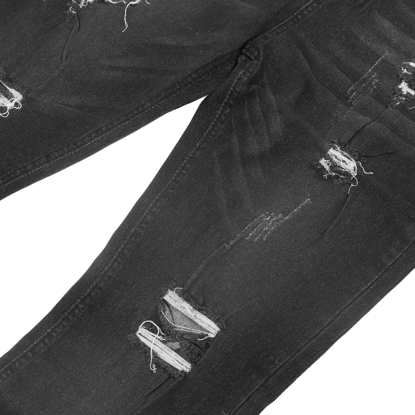 【Venta】Pantalones desgastados para hombre, pantalones ajustados informales con botones y cremallera a la moda con bolsillos para fiesta de viaje
