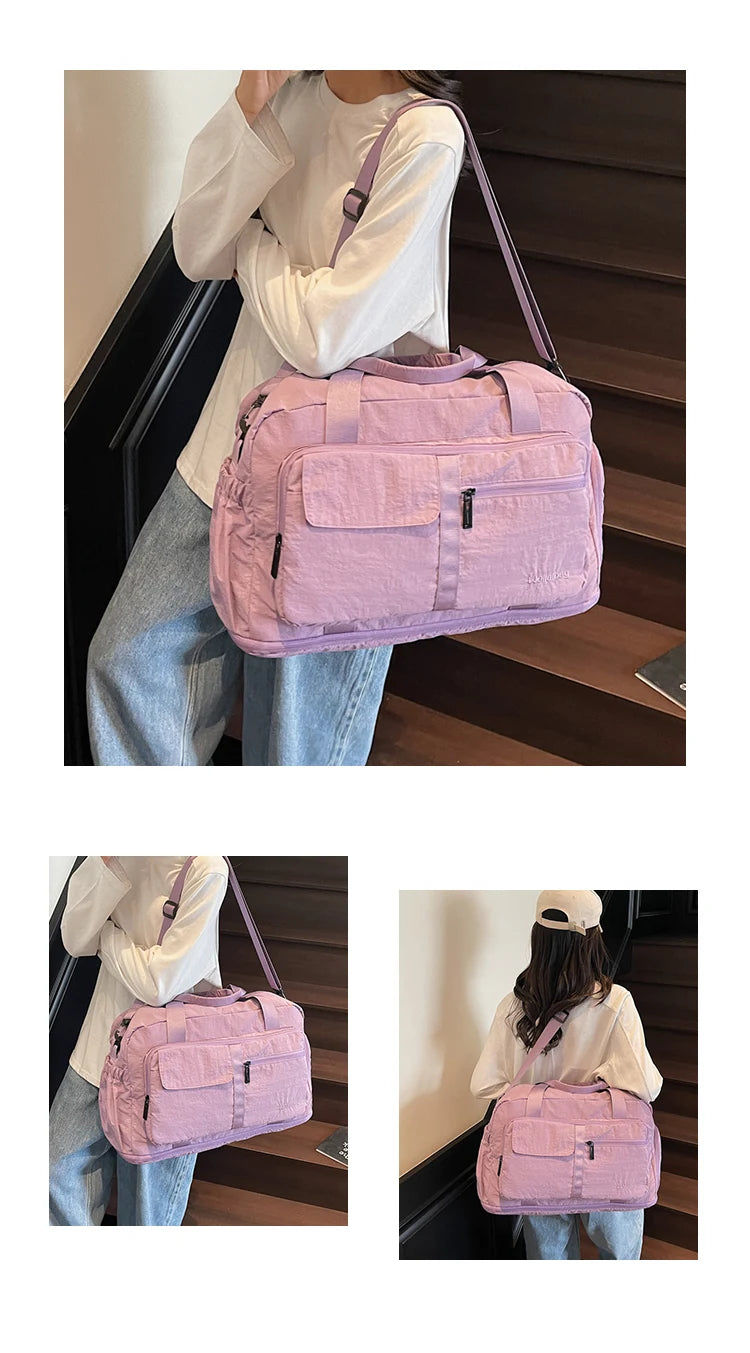 Bolsas de viaje Oxford con cremallera a la moda, bolsos sencillos de gran capacidad para mujer, gran oferta 20220, bolsas de viaje portátiles con hilo de coser