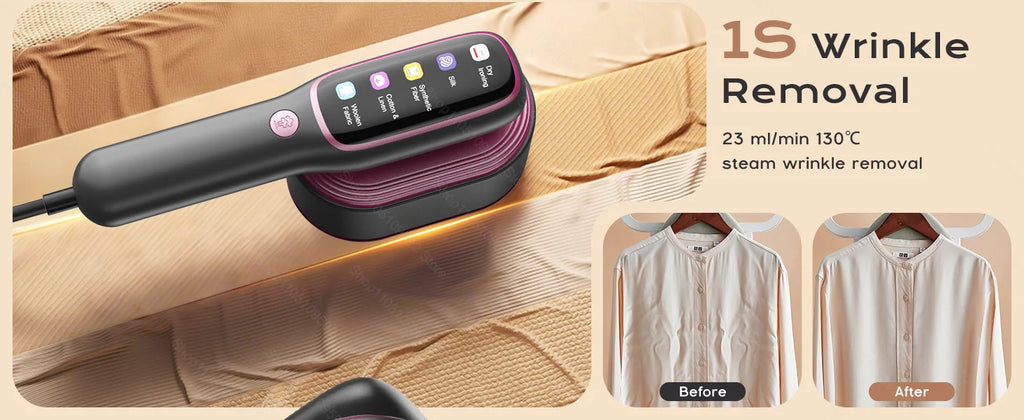 Plancha de vapor portátil de mano, vaporizador de ropa plegable para colgar, máquina de planchado en seco y húmedo para el hogar y viajes