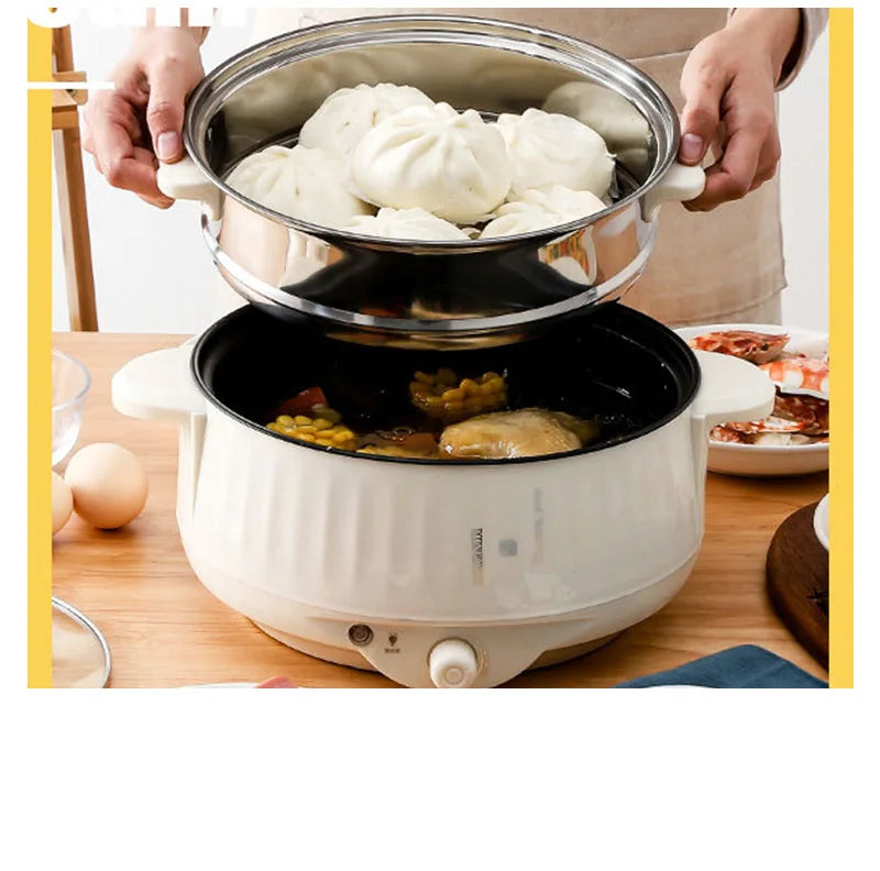 Olla eléctrica de una o doble capa de 1.7L, olla antiadherente para el hogar, olla de arroz, utensilios para cocinar