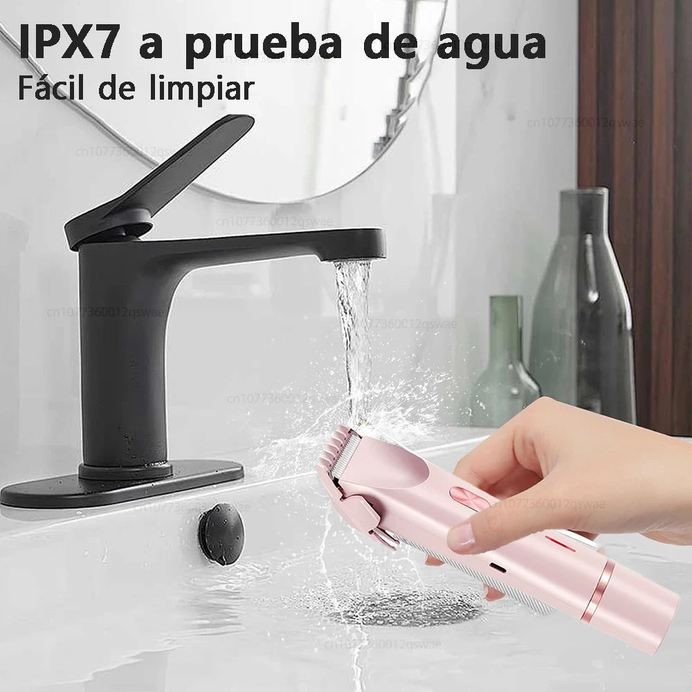 Afeitadora eléctrica para mujer, maquinilla de afeitar eléctrica 2 en 1 para mujer, piernas, axilas, cara, pelos pubianos, maquinilla de afeitar recargable, recortadora de pelo corporal