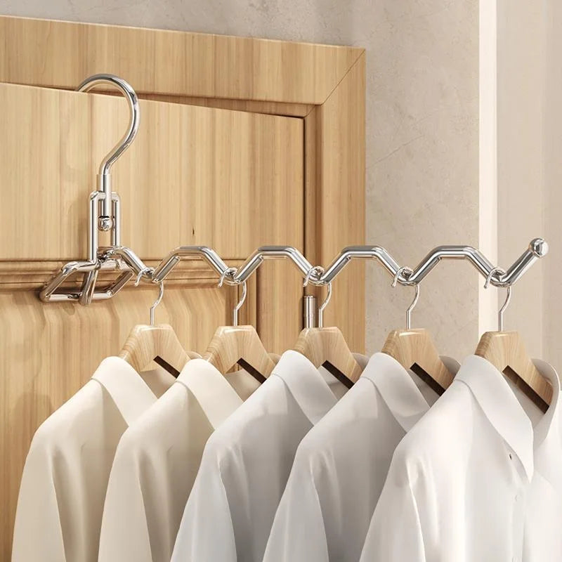 Colgador de ropa plegable de acero inoxidable, colgador de secado de Hotel de viaje Multifu, perchas de ropa colgantes simples para viajes esenciales para el hogar