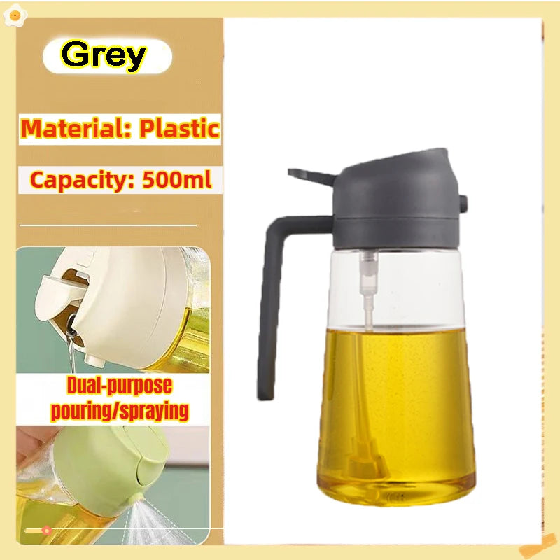 Botella pulverizadora de aceite de 200/300/500ml, pulverizador de aceite de oliva para cocinar barbacoa, pulverizador de aceite para hornear de plástico, botella vacía, botella de vinagre o cepillo de aceite