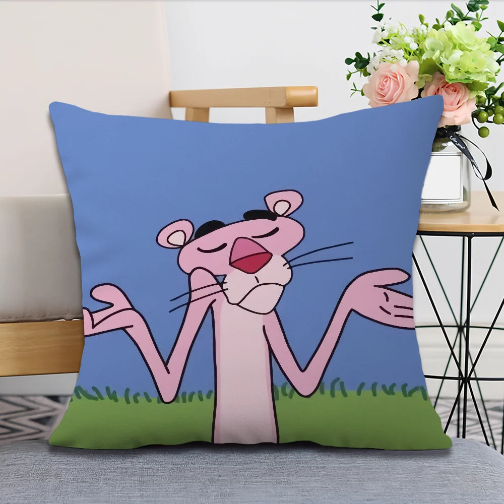 Funda de cojín P-PINK, funda de almohada suave y cómoda para sofá, sala de estar, pantalones de dibujos animados, fundas protectoras para decoración del hogar y la Oficina