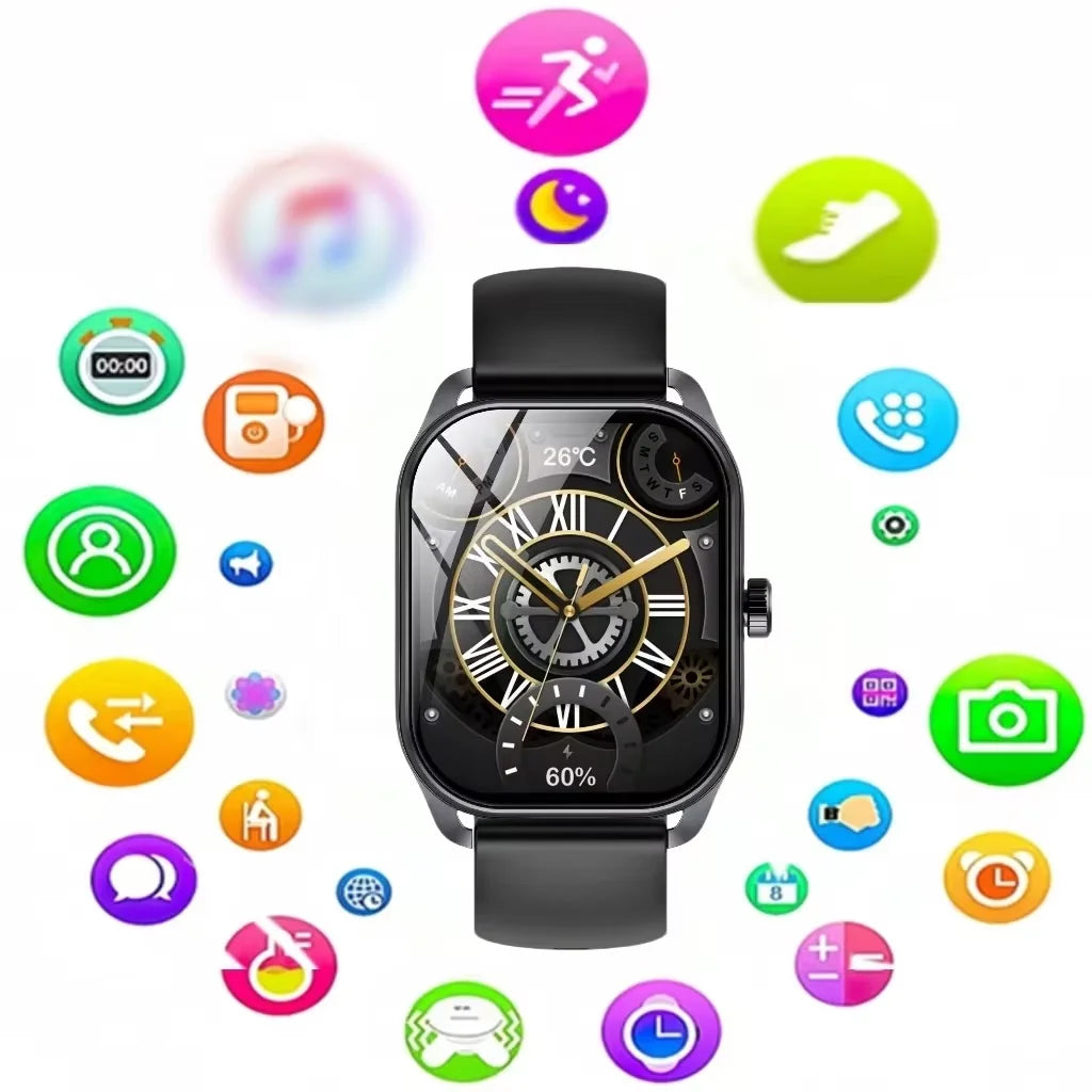 Reloj Inteligente Unisex Edvell Pantalla Completa Curvada Llamadas Inalámbricas por Bluetooth Larga Duración de Batería Reproducción de Música Monitoreo del Sueño Recordatorio de Notificaciones de Mensajes Reloj de Fitn