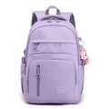 Mochila escolar de nailon con colgante para niñas, de viaje con múltiples bolsillos morral, impermeable, informal, estilo Simple