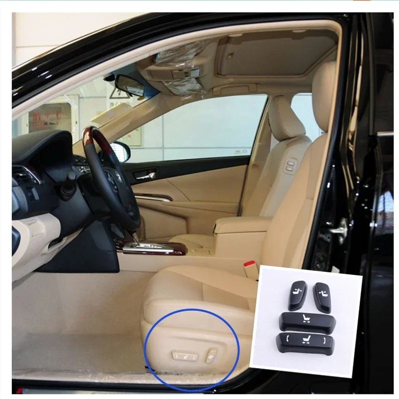 Cubierta del botón de ajuste del interruptor del asiento eléctrico para Toyota Highlander Camry Ruiz Crown Corolla Prado