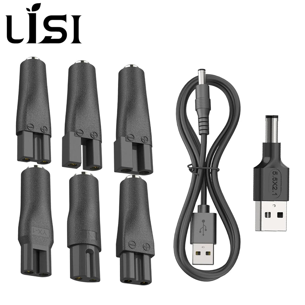 LISI 8 Uds cable de alimentación 5V cargador de repuesto Universal adaptador USB para todo tipo de cortapelos recortadores de barba afeitadoras lámparas de escritorio