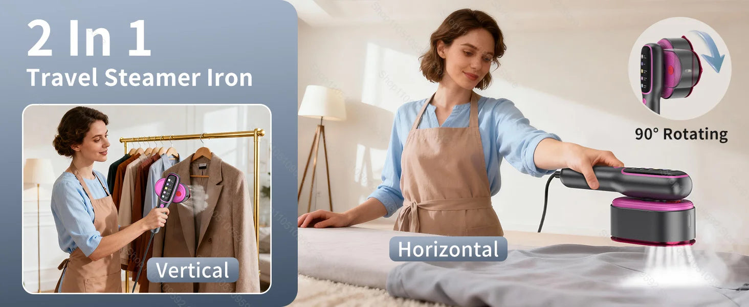 Mini vaporizador de ropa para ropa, plancha de vapor portátil de mano para viajar en casa, planchado de ropa, máquina de planchar en seco y húmedo