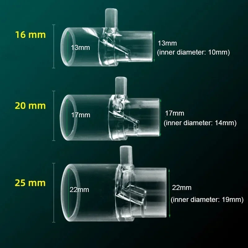 Boquilla de salida de agua acrílica para acuario, adaptador de enriquecimiento de oxígeno, difusor de aire, bomba de agua de aire creciente, accesorios para pecera