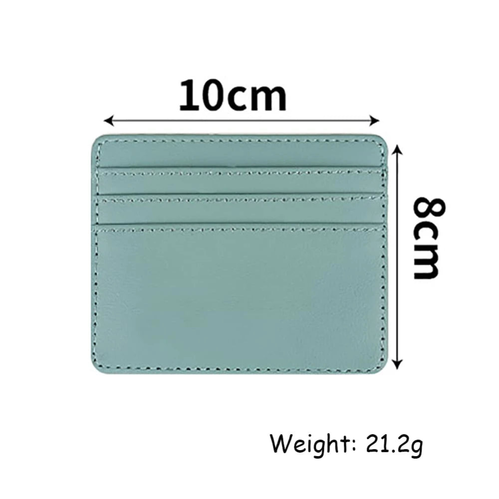 Mini billetera de cuero ultrafina, tarjetero bancario delgado, funda de identificación pequeña de negocios para hombre, monedero para mujer, tarjetero con 4 ranuras
