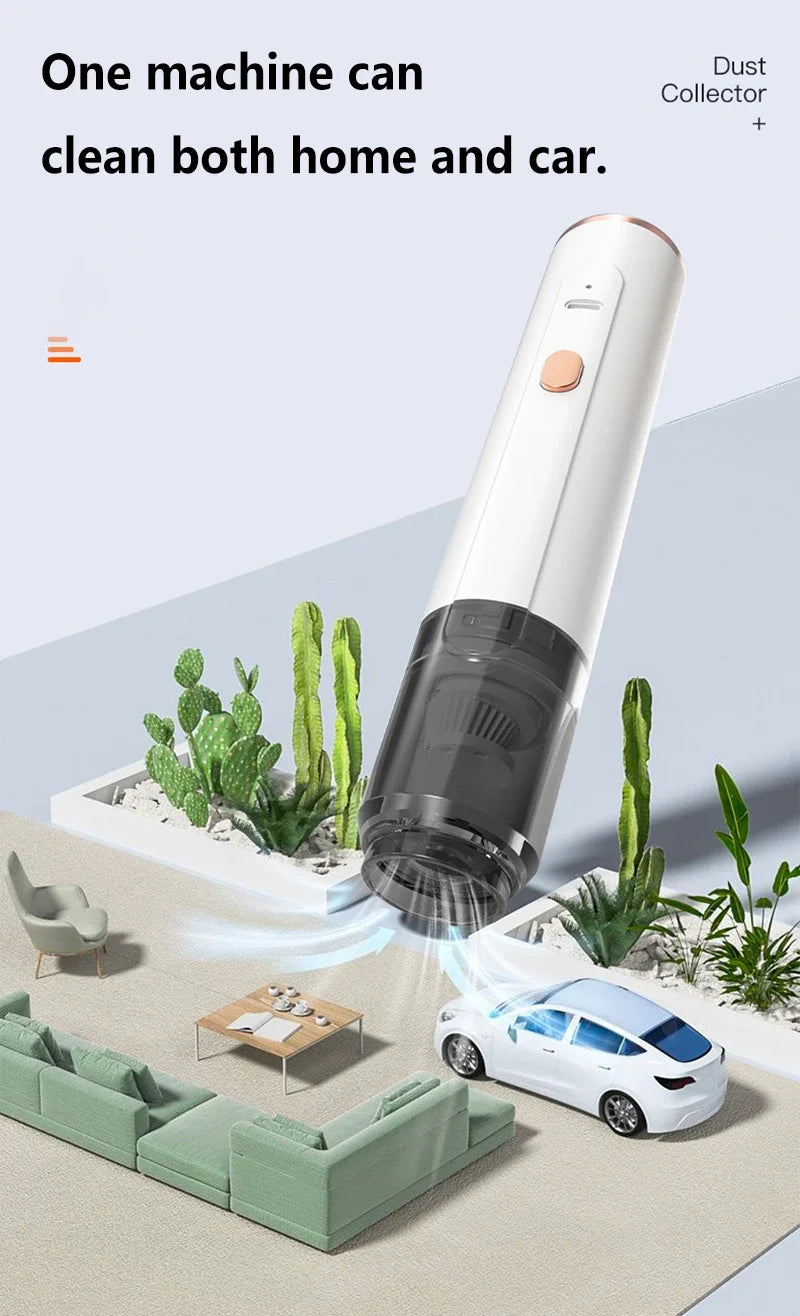 Mini Aspiradora de Mano 3 en 1, Succión/Soplado/Aspiración de Agua, Fuerte Succión, Portátil, para Coche, Polvo de Café, Limpieza de Escritorio