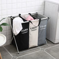 Cesto para ropa sucia con 3 compartimentos y cubierta de malla, marco de aluminio plegable, clasificador de ropa para baño, dormitorio, guardería.