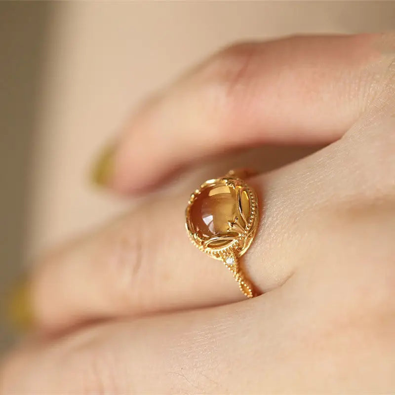 Anillo de Ópalo de Plata de Ley 925 para Mujer, Ajustable, para el Dedo Índice, Diseño Simple y Elegante, Joyería de Alta Gama, Regalo