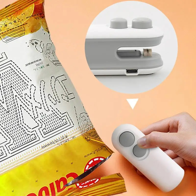 Mini Sellador de Alimentos Portátil, Recargable por USB, Sellador de Bolsas para Almacenamiento de Alimentos, Dispositivo Portátil para Mantener la Frescura