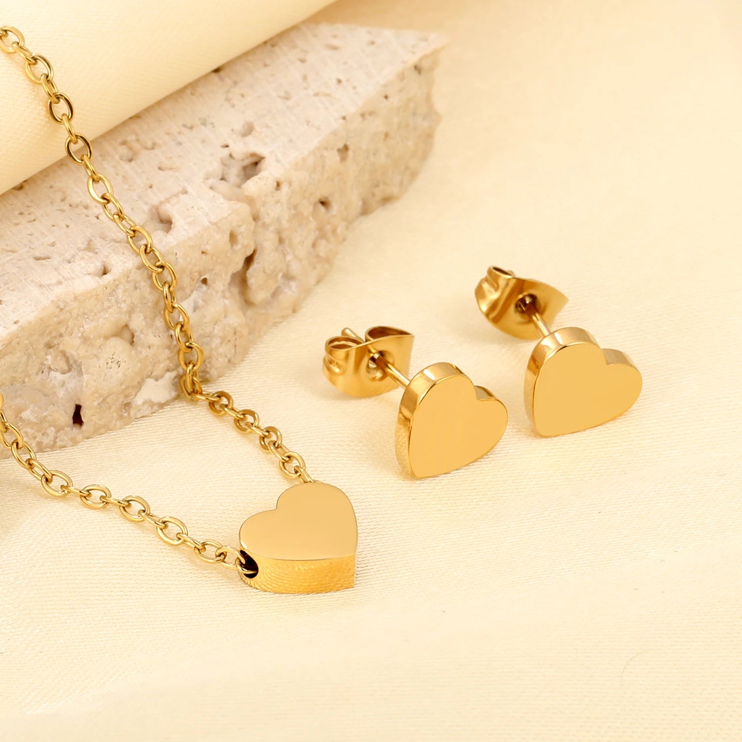 ASONSTEEL-collar con colgante de circonia y flor de corazón brillante para mujer, conjuntos de joyería de acero inoxidable, regalos delicados para uso diario