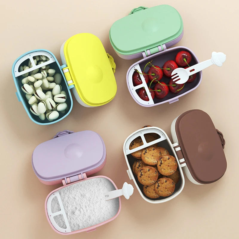 Contenedores portátiles de almacenamiento de alimentos para bebés, dispensador inteligente de fórmula de leche en polvo sin derrames sin BPA para frutas, aperitivos y nueces