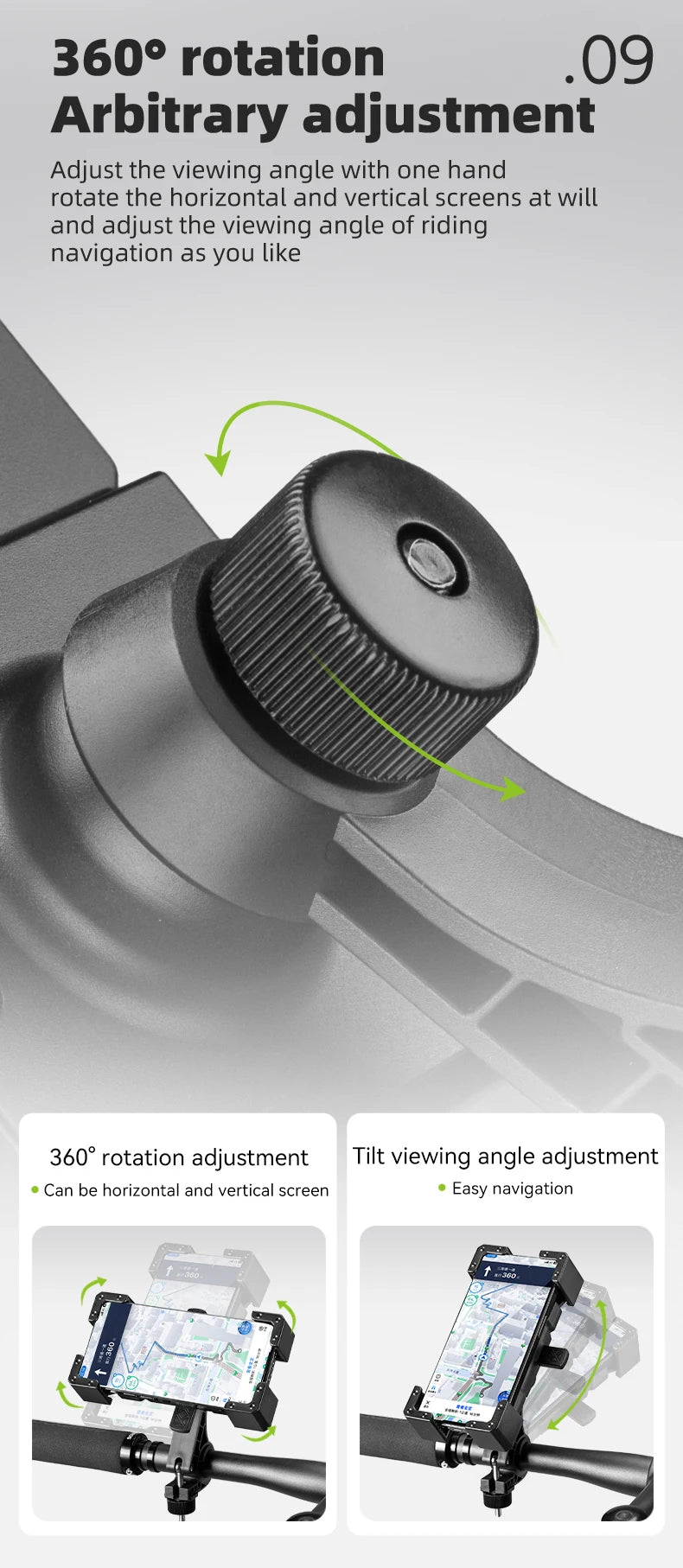 ROCKBROS Soporte para teléfono de bicicleta Monte liviano 4.5-7.2 pulgadas soporte para teléfono inteligente soporte de soporte de teléfonos accesorios para bicicletas