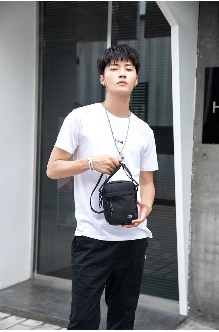 Bolso cruzado pequeño Oxford para hombre, bolso de hombro informal, billetera para teléfono móvil, ligero, Simple, compacto, adecuado para llevar diario