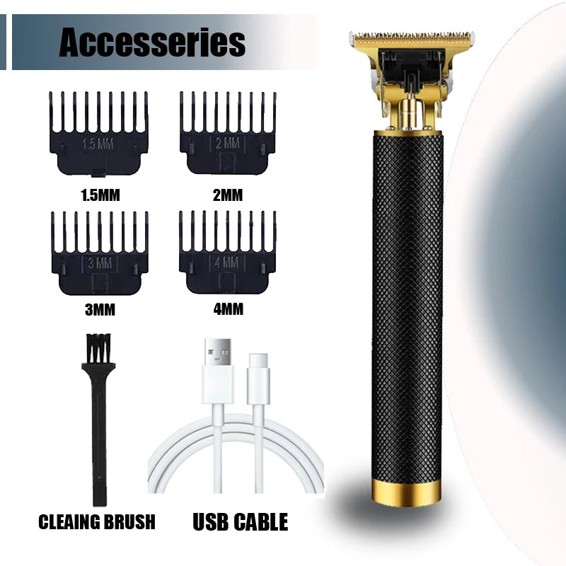 ¡Nuevo! Cortapelos/accesorios eléctricos T9 |   Afeitadora Profesional USB |   Máquina cortadora de decoloración calva de 0 mm portátil para hombres corte de pelo en casa