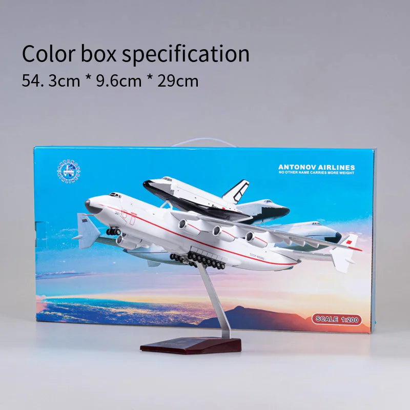 Antonov AN-225 Avión de transporte escala 1/200 42cm modelo de avión de simulación adorno de recuerdo juguete colección de exhibición ornamento