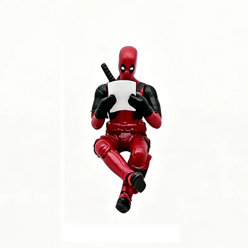 6 muñecos de acción nuevos de Deadpool y Wolverine, figura de Deadpool, modelo sentado, muñeco de los X-Men, colgante para coche, accesorios para coche, juguete para niños, regalo.