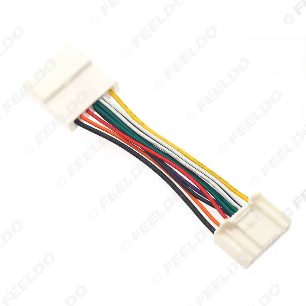 FEELDO-Adaptador de arnés de cableado de Radio de Audio estéreo para coche Nissan, modelos de coche, reproductor de CD, Cable de enchufe